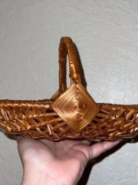 Bohemian Cottagecore Small Oval Wicker Basket